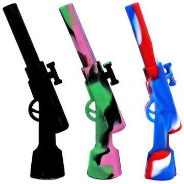 4" Silicone Rifle Gun One Hitter - 20ct Jar (MSRP: $4.99)
