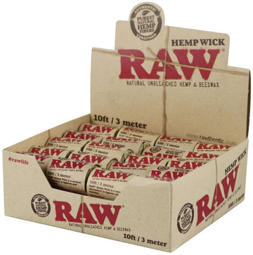 RAW Hemp Wick 10ft (3 meter) - 40ct Display (MSRP: $1.99)