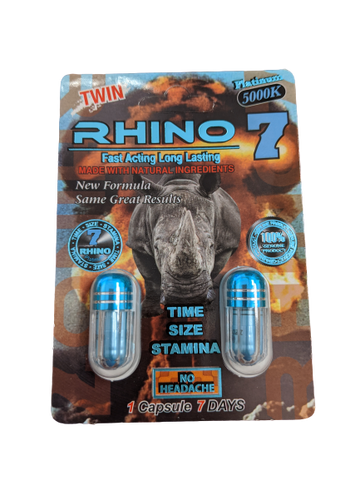 Rhino 7 Platinum 5000k Twin Pack Pills 2pk - 24ct Display (MSRP: $9.99)