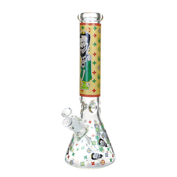 14" 7mm Weed King Printed Beaker Water Pipe (WPB-343)