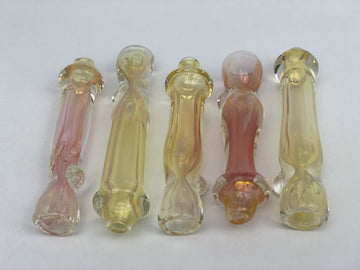 3" Gold/Silver Fumed Chillum - 5pk - Skokie Cash & Carry