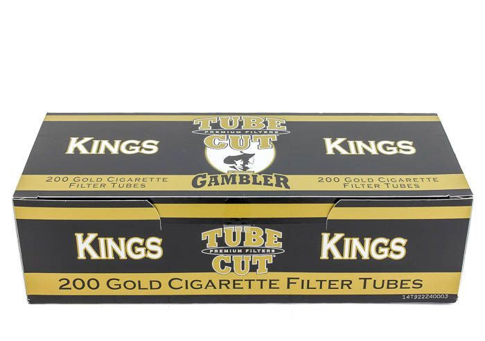 Gambler Tube Cut Gold King Size Filter Cigarette Tubes - 5pk
