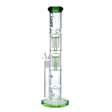 16" CLOVER Straight Shooter Double Tree Perc Water Pipe (WPA-228)