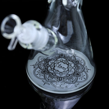 18" CLOVER 7mm Thick Frosted Design Beaker Water Pipe (WPA-116)