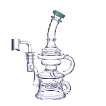 8" CLOVER Bent Neck Bottom Sprinkler Perc Recycler Waterpipe (WPE-477)