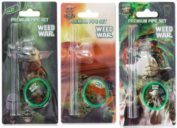 Glass Pipe & Grinder Blister Set - 10ct (MSRP: $7.99)
