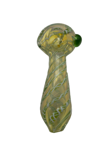 3.5" Silver Fumed Net Color Lines Hand Pipe