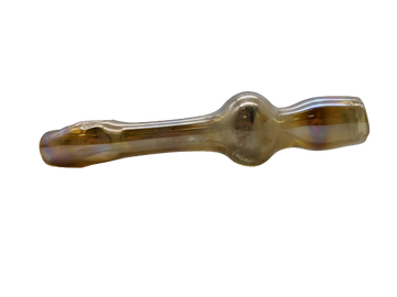 3" Shiny Chrome Fumed Stamped Leaf Design Chillum - 4pk