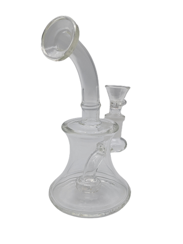6.5" Clear Bent Neck Perc Water Pipe (MSRP: $29.99)