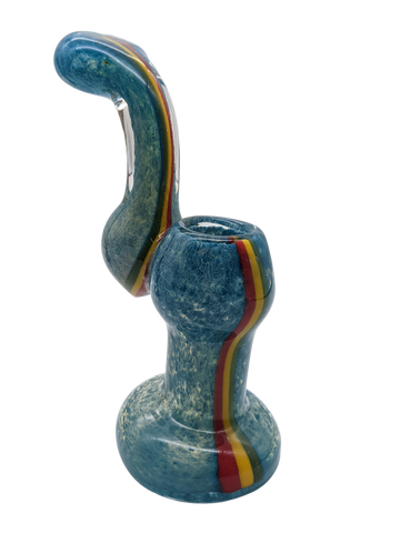 6" Rasta Line Frit Flat Mouth Bubbler