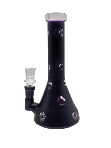 8" Color Printed Design Beaker Water Pipe