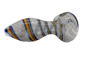 4" Rasta Lined Lattice Swirl Hand Pipe