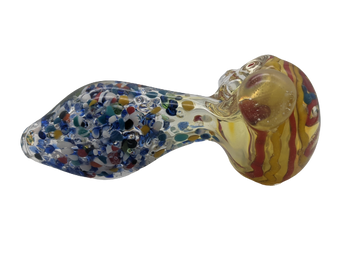 4" Confetti Frit Design with Artistic Head Hand Pipe