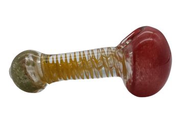4" Rasta Colored Frit Head Inside Spiral Hand Pipe