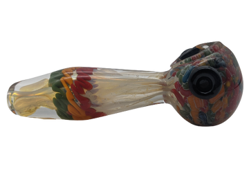 5" Rasta Lines Confetti Frit Head Hand Pipe