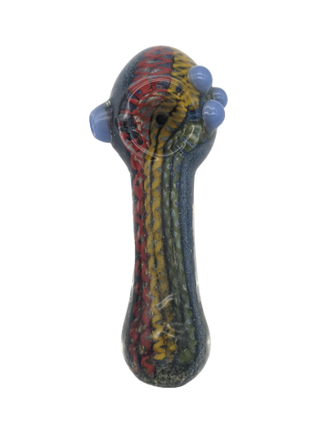 5" Frit Colored Rasta Ribbon Hand Pipe