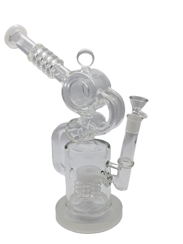 WPC-190 - 13" Angled Head Donut Hole Recycler Water Pipe