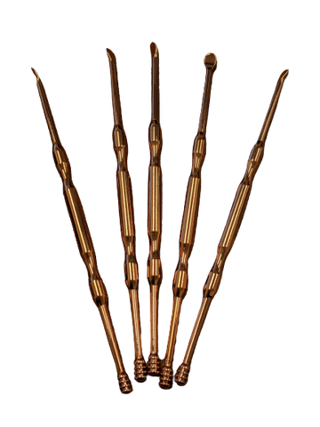 4.5" Single Scoop Rose Gold Titanium Dabber with Concave Grip - 5pk (MSRP: $4.99ea)