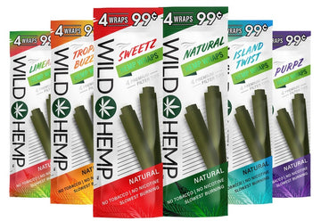 Wild Hemp Premium Hemp Wraps 4/99¢ - 20ct Display