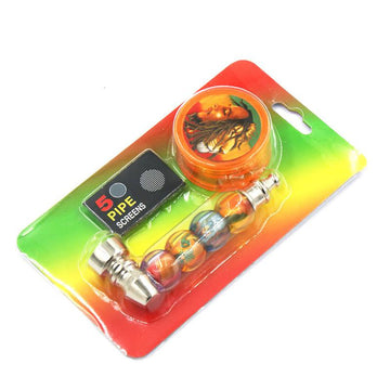 Metal Pipe, Grinder and Screen Blister Set (MSRP: $9.99)
