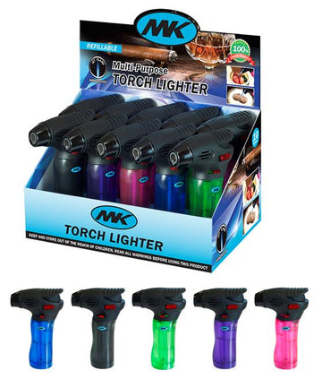 MK Single Flame Torch Lighter - 10ct Display