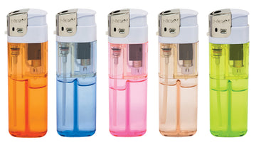 NEON Clear Transparent Electronic Lighter - 50ct Display