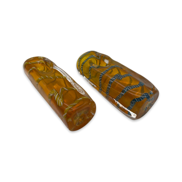 4" Gold Fumed Square Hand Pipe w/Color Rods