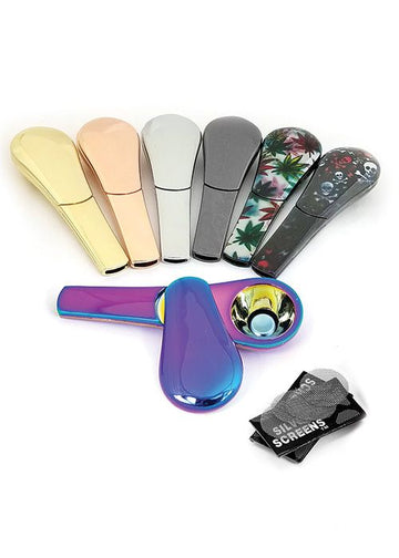 3.7" Magnetic Metal Spoon Pipe - 12ct Display (MSRP: $12.99)