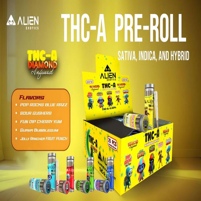 Alien Exotics Mini Series Diamond Infused THCA Joint 5pk - 25ct Display