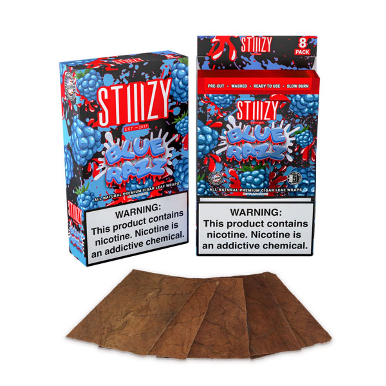 STIIIZY Premium Leaf Wraps 5pk - 8ct Box