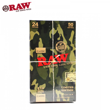 RAW Classic 1 1/4 Camo Edition Rolling Paper - 24ct Display