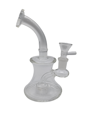 6.5" Clear Bent Neck Perc Water Pipe (MSRP: $29.99)