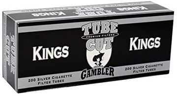 Gambler Tube Cut Silver King Size Filter Cigarette Tubes - 5pk