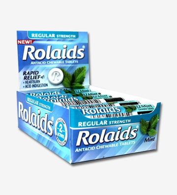 Rolaids Antacid Chewable Tablets - 12ct Display