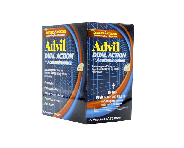 Advil Dual Action Caplets 2pk - 25ct Box
