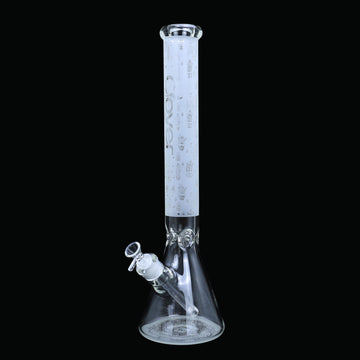 18" CLOVER 7mm Thick Frosted Design Beaker Water Pipe (WPA-116)
