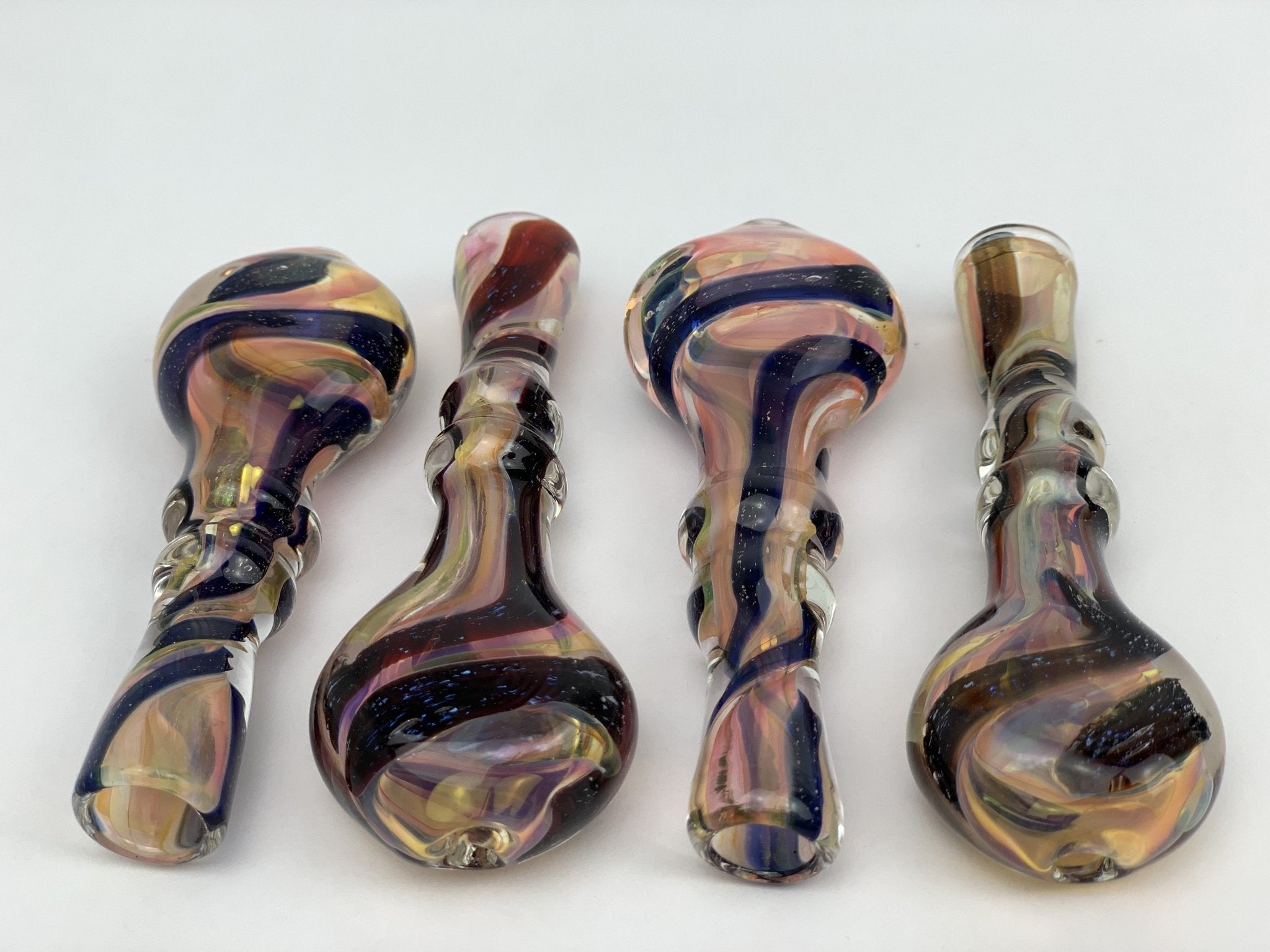 3.5" Flat Mouth Fume Dichro Swirl Chillum - 4pk - Skokie Cash & Carry