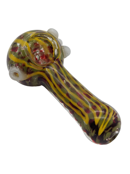 3" Full Frit Colored Lined Hand Pipe