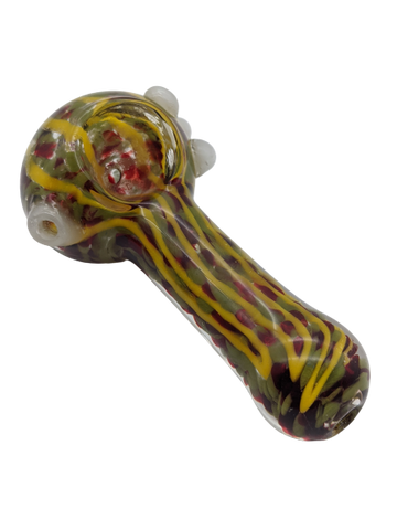 3" Full Frit Colored Lined Hand Pipe