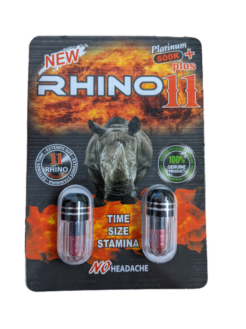 Rhino 11 Platinum 500k Plus Pills 2pk - 24ct Display (MSRP: $9.99)