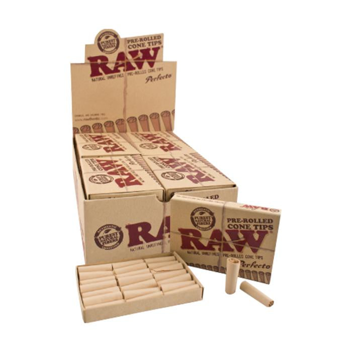 RAW Perfecto Pre-Rolled Cone Tips 21pk - 20ct Display