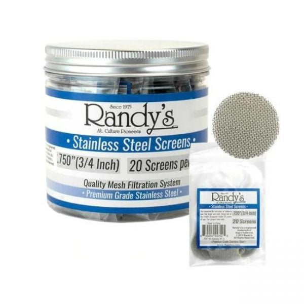 Randy's Stainless Steel Pipe Screens - 36ct Jar (MSRP: $0.99ea)