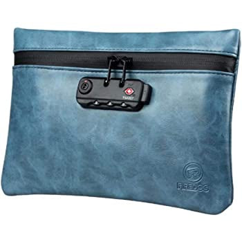 Medium PU Leather Smell Proof Storage Bag with Combination Lock (MSRP: $19.99)