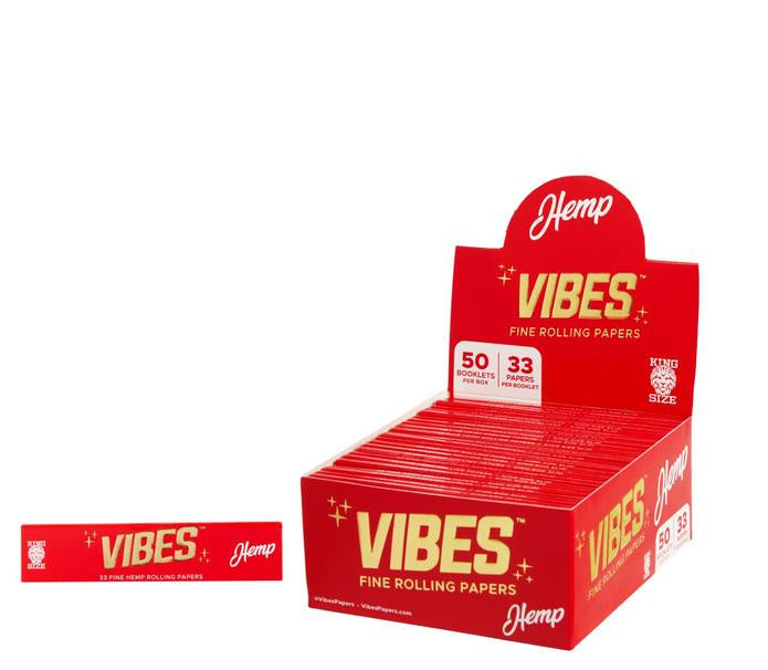 Vibes King Size Rolling Paper 33pk - 50ct Diplay