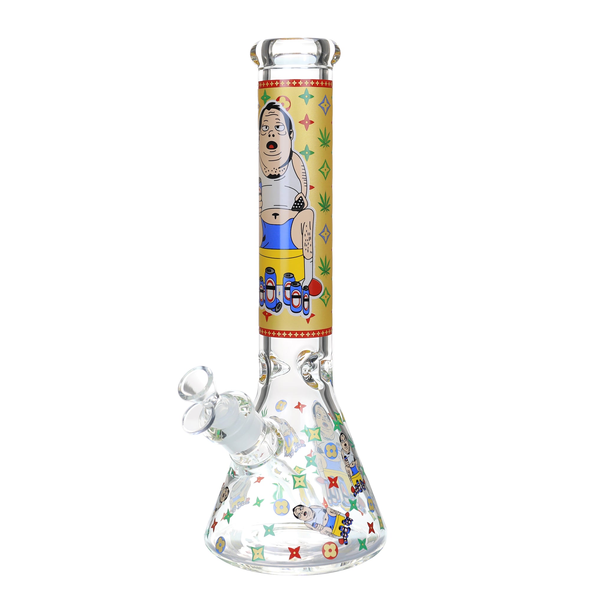 14" 7mm Couch Potato Printed Beaker Water Pipe (WPB-341)