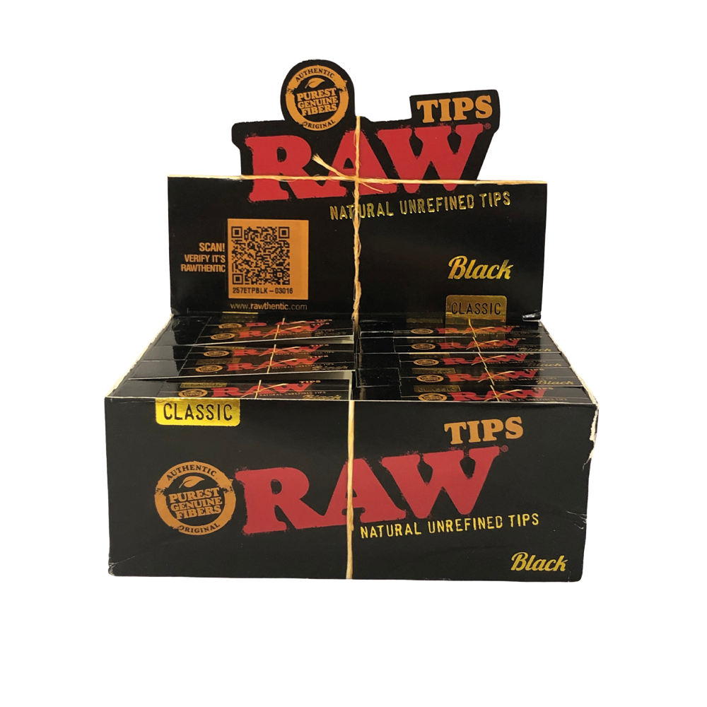 Raw Black Unrefined Tips Booklet 50pk - 50ct Display