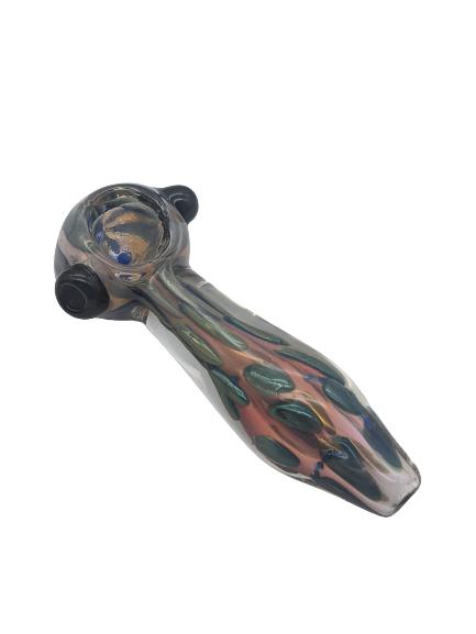 5" Gold Fumed Inside Green Bubble Hand Pipe