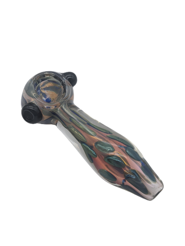 5" Gold Fumed Inside Green Bubble Hand Pipe