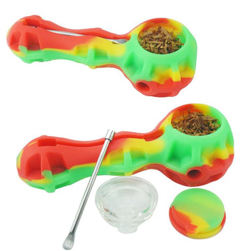 4.5" Silicone Hand Pipe with Dabber & Silicone Jar