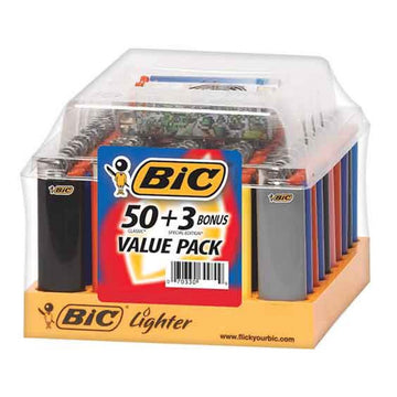 BIC Lighters Regular Size 50ct Display + 3 Free